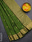 Arani semi silk saree sap green with zari woven thilak buttas and zari woven border