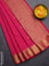 Arani semi silk saree pink with zari woven thilak buttas and zari woven border