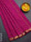 Arani semi silk saree magenta pink with zari woven temple buttas and zari woven border