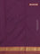 Arani semi silk saree deep purple and dark mustard with plain body and zari woven simple border