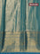 Bangalori tissue silk saree peach pink and teal green with allover zari woven brocade weaves and long zari woven border
