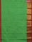 Chettinad cotton saree green and red with thread woven buttas and long zari woven border