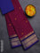 Chettinad cotton saree wine shade and dark voilet with thread woven buttas and temple disign zari woven border