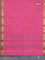 Chettinad cotton saree candy pink and beige with thread woven buttas and zari woven border