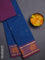Chettinad cotton saree cs blue and maroon shade with thread woven buttas and zari woven annam butta border