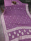 Banarasi chiffon silk saree pastel purple with silver zari woven buttas and silver zari woven border