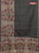 Chappa saree grey and beige with allover small zari checked pattern and floral digital printed pallu
