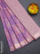 Bangalori semi silk saree lavender shade and pastel pink with allover ikat weaves and zari woven border