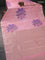 Bangalori semi silk saree peach pink with allover ikat weaves and zari woven border