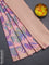 Bangalori semi silk saree peach shade with floral design ikat weaves and zari woven border