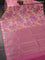 Bangalori semi silk saree sandal and pink with allover ikat weaves and zari woven border