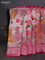 Banarasi semi raw silk saree pink with allover silver zari woven paithani weaves and woven border