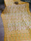 Banarasi semi raw silk saree yellow with allover silver zari woven paithani weaves and silver zari woven border