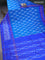 Pochampally silk saree cs blue and blue with allover ikat butta weaves and long zari woven ikat border