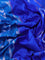 Pochampally silk saree cs blue and blue with allover ikat butta weaves and long zari woven ikat border