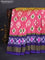 Pochampally silk saree dual shade of pink and blue with allover ikat butta weaves and long ikat woven zari border