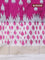 Pochampally silk saree dark magenta pink and cream with allover ikat butta weaves and long ikat woven zari border