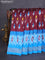 Pochampally silk saree deep maroon and cs blue with allover ikat butta weaves and long ikat woven zari border