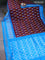 Pochampally silk saree deep maroon and cs blue with allover ikat butta weaves and long ikat woven zari border
