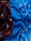 Pochampally silk saree deep maroon and cs blue with allover ikat butta weaves and long ikat woven zari border