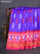 Pochampally silk saree blue and pink with allover ikat butta weaves and long ikat woven zari border