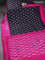 Pochampally silk saree black and pink with allover ikat butta weaves and long ikat woven zari border