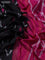 Pochampally silk saree black and pink with allover ikat butta weaves and long ikat woven zari border