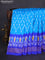 Pochampally silk saree cs blue and blue with allover ikat weaves and long ikat woven zari border