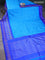 Pochampally silk saree cs blue and blue with allover ikat weaves and long ikat woven zari border