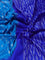 Pochampally silk saree cs blue and blue with allover ikat weaves and long ikat woven zari border