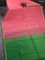 Kora silk cotton saree peach pink and green with zari woven buttas and zari woven border