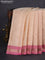 Pure kanchipuram silk saree cream and pink with zari woven buttas and zari woven border