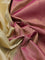 Pure kanchipuram silk saree cream and dual shade of pink with plain body and long temple zari woven border