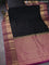 Pure kanchipuram silk saree black and purple with zari woven buttas and long rich zari woven border