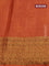 Banarasi tussar silk saree coffee brown and orange with thread & zari woven floral buttas and woven border