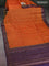 Banarasi tussar silk saree orange and purple with allover thread & zari weaves and woven border