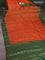 Banarasi tussar silk saree orange and green with thread & zari woven buttas and woven border
