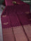 Kanchipuram soft silk saree wine shade with zari woven buttas in borderless style