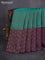 Kanchipuram soft silk saree teal green and purple with allover zari woven brocade weaves and long zari woven border