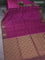 Kanchipuram soft silk saree purple and brown shade with zari woven buttas and zari woven butta border