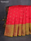 Kanchipuram soft silk saree red and dual shade of greenish red with allover zari woven buttas and long zari woven border