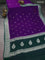 Banarasi chiffon silk saree violet and dark green with silver zari woven buttas and silver zari woven border