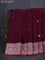 Banarasi chiffon silk saree wine shade and maroon with silver zari woven buttas and floral silver zari woven border