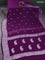 Banarasi chiffon silk saree purple with silver zari woven buttas and floral silver zari woven border