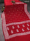 Banarasi chiffon silk saree red with silver zari woven buttas and floral silver zari woven border