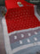 Banarasi chiffon silk saree red and grey with silver zari woven buttas and silver zari woven border