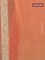 Banarasi chiffon silk saree red and pale orange with silver zari woven buttas and silver zari woven border