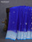 Banarasi chiffon silk saree royal blue and cs blue with silver zari woven buttas and silver zari woven border