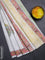 Jaipur cotton saree off white and peach with butta prints and printed border