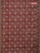 Jaipur cotton saree maroon and black with allover kalamkari prints and printed border
